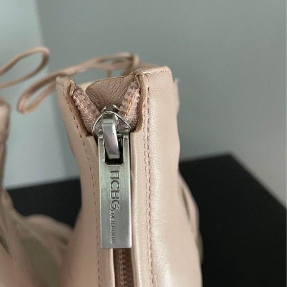 BCBGeneration size 8 blush pink Lace-up  Zipper Closure Open Toe Stiletto heel - Picture 8 of 9